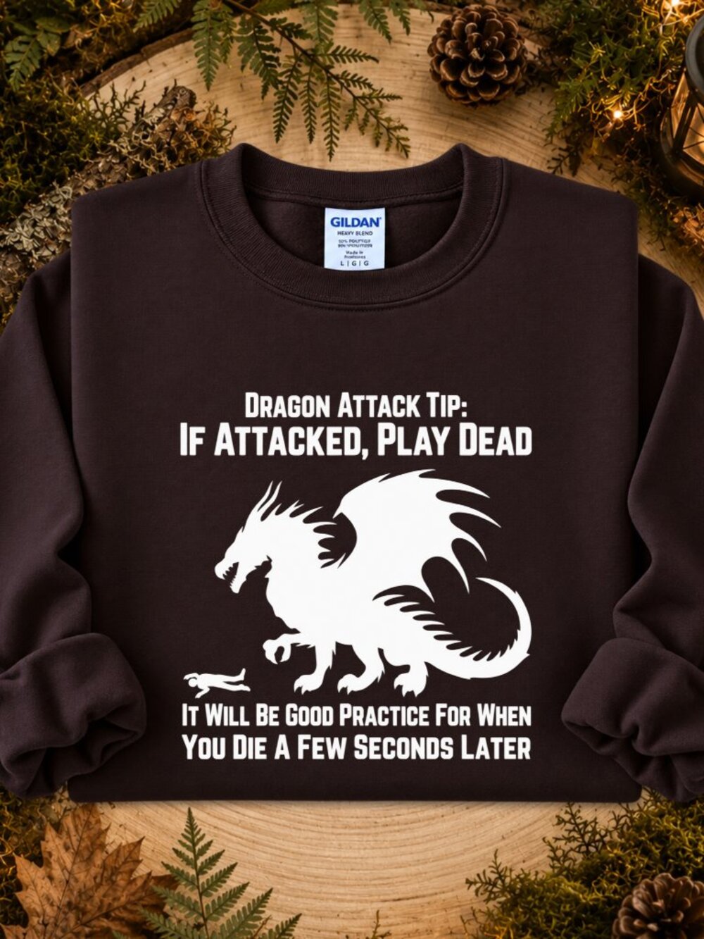 Dragon Sweatshirt Adult Unisex Graphic Crewneck Funny Fantasy Adventure Gamer